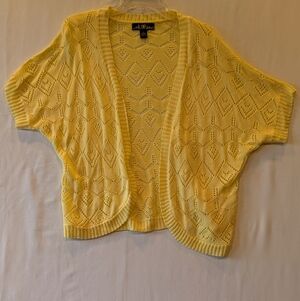 Chic Yellow Open-Knit Women's Shrug